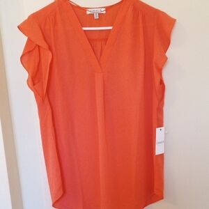 Brand New CHAUS Flutter Sleeve Blouse